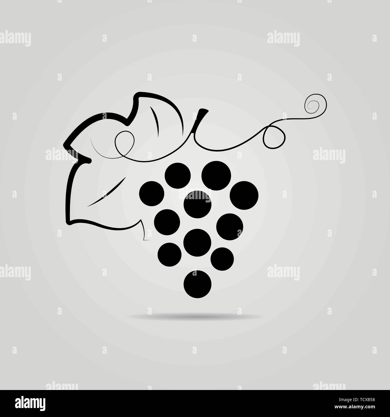 Grappe de raisins. Fond de vin. Conception de logo pour l'entreprise. Illustration de Vecteur