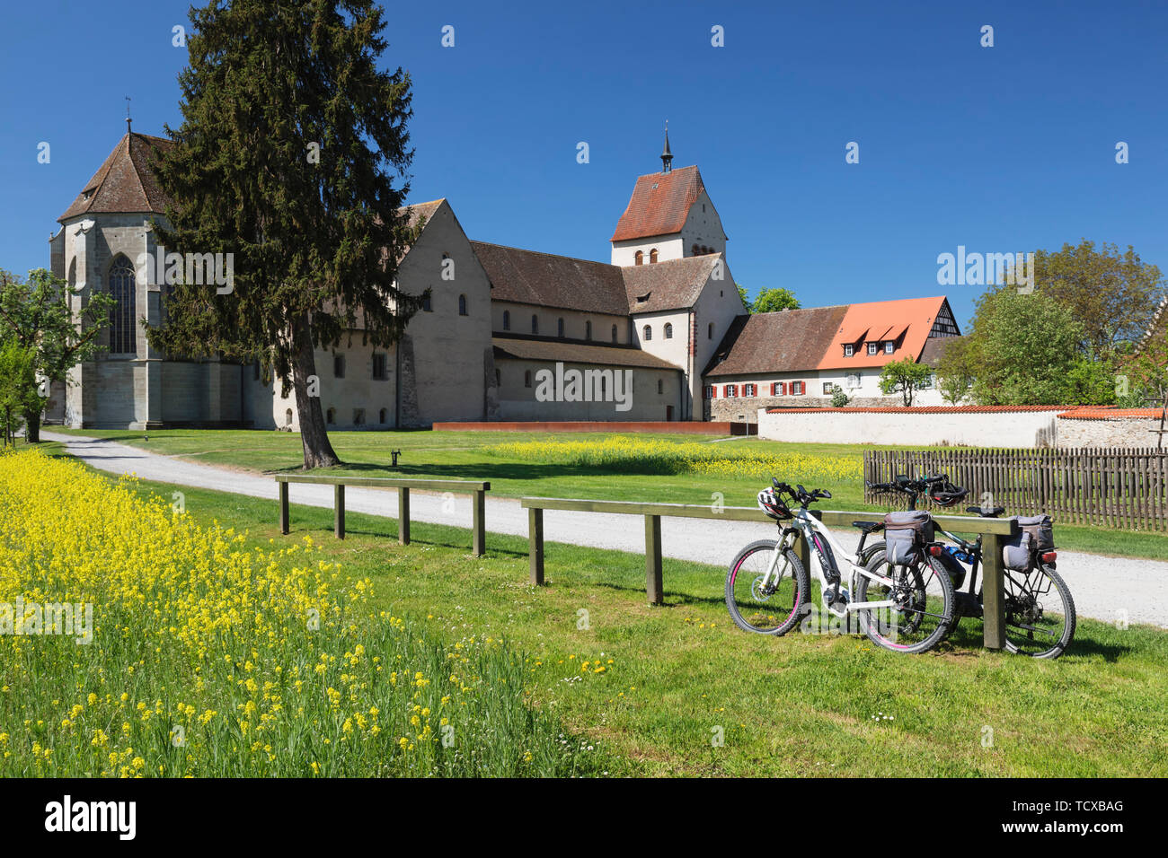 Cathédrale Santa Maria et Markus, Mittelzell, Site du patrimoine mondial de l'UNESCO, l'île de Reichenau, Lac de Constance, Baden-Wurttemberg, Germany, Europe Banque D'Images
