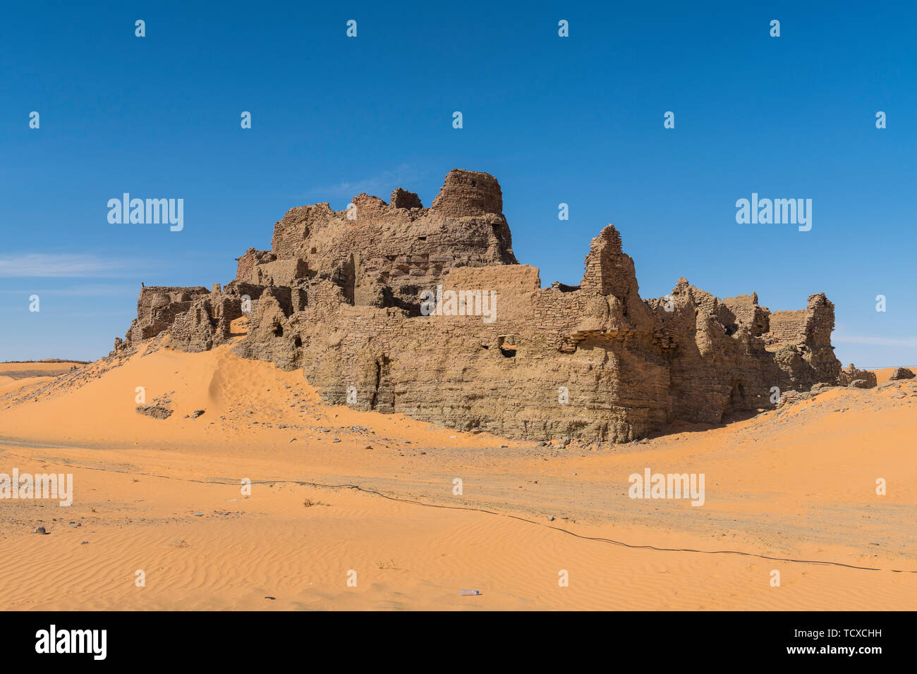 Vieux ksar, vieille ville dans le désert du Sahara, près de Timimoun, dans l'ouest de l'Algérie, l'Afrique du Nord, Afrique Banque D'Images