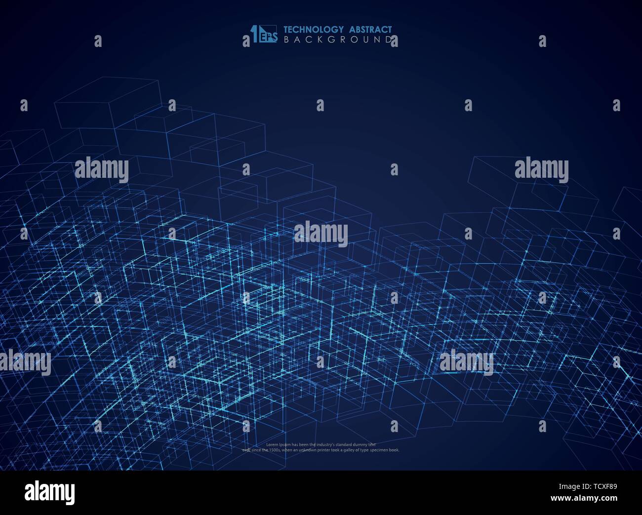 La structure géométrique Abstract blue futuristic background mesh. Vous pouvez utiliser la technologie pour poster, ad, graphismes, rapport annuel, conception de la couverture. Illustration de Vecteur
