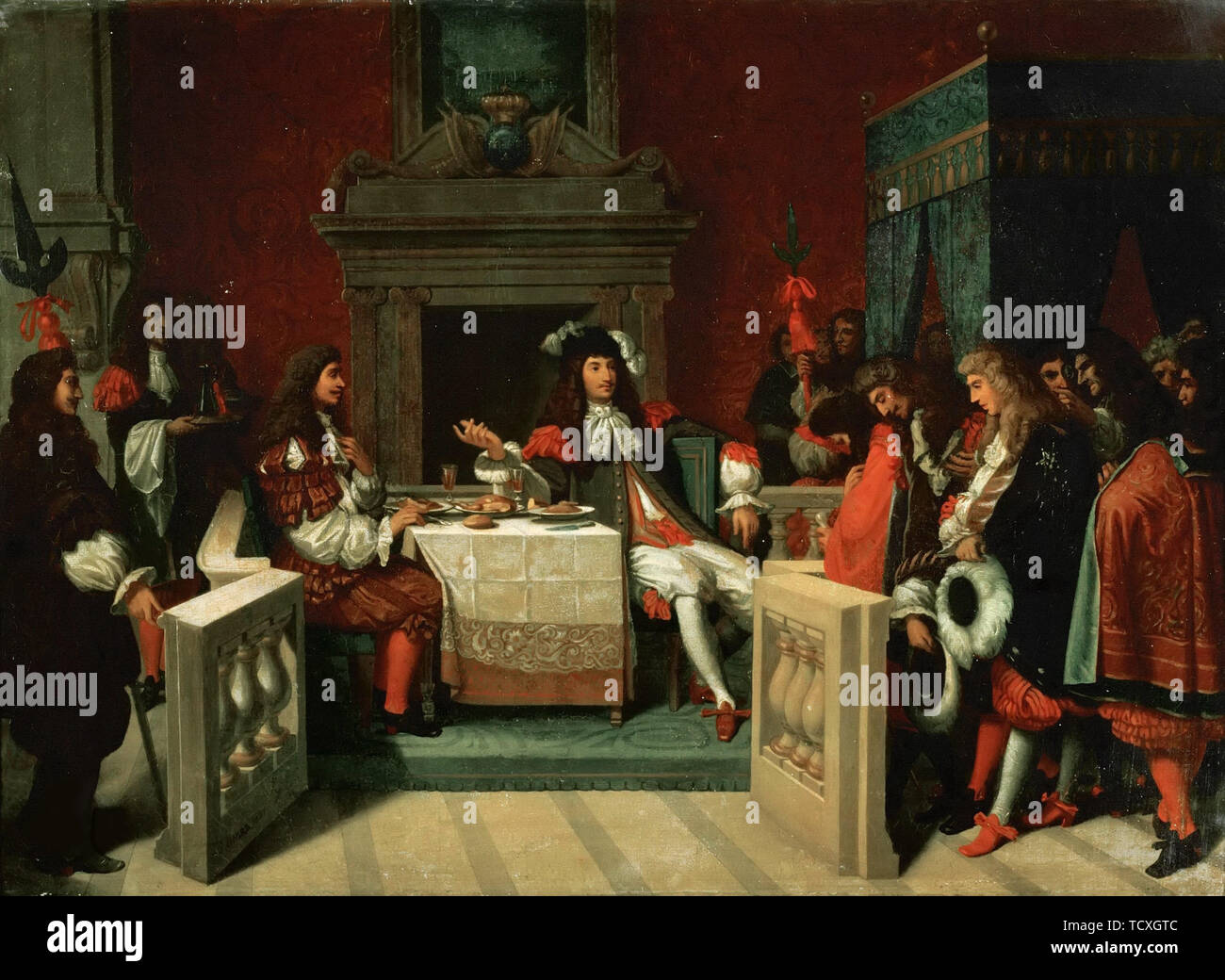 Molière à la table de Louis XIV, 1857. Créateur : Jean Auguste Dominique Ingres (1780-1867). Banque D'Images