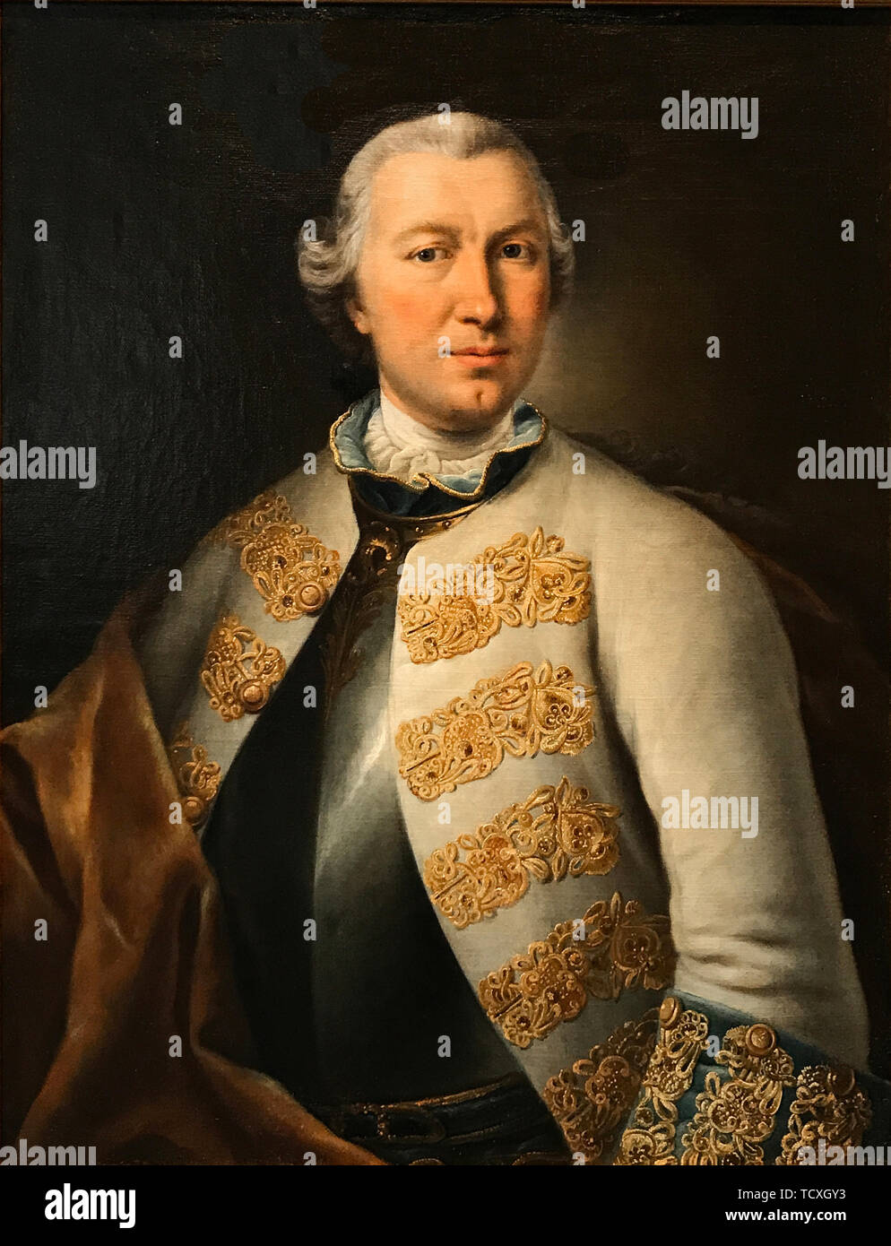 Portrait du comte Karl Von Sievers (1710-1774), 1755. Organisateur : Pfandzelt, Lucas Conrad (1716-1786). Banque D'Images