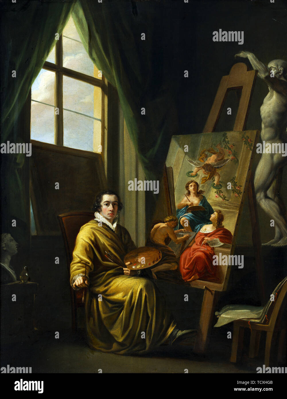 Autoportrait dans son studio, 1808-1810. Organisateur : Abel, Joseph (1764-1818). Banque D'Images