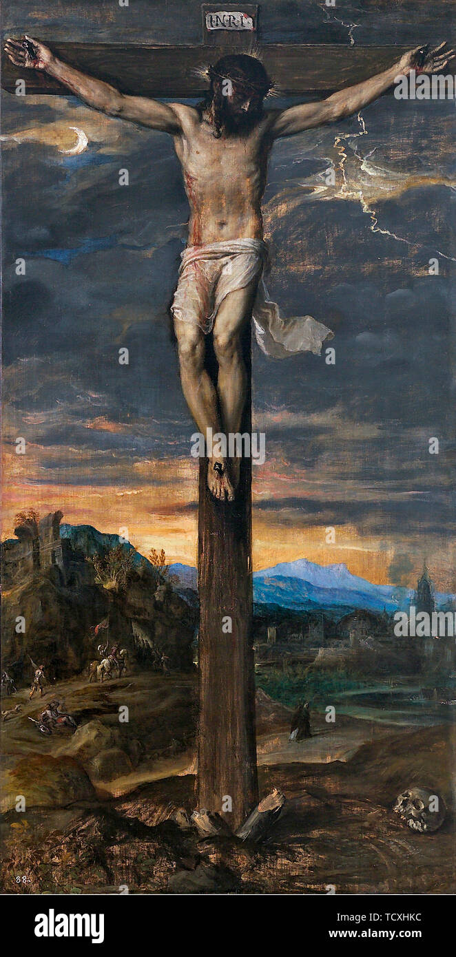 Le Christ sur la croix, ch. 1565. Organisateur : Titien (1488-1576). Banque D'Images