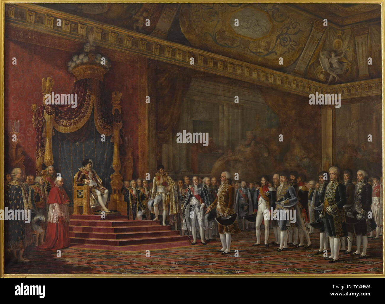 La députation de sénat romain présente son hommage à Napoléon Ier, le 16 novembre 1809, 1810. Organisateur : Goubaud, Innocent Louis (1780-1847). Banque D'Images