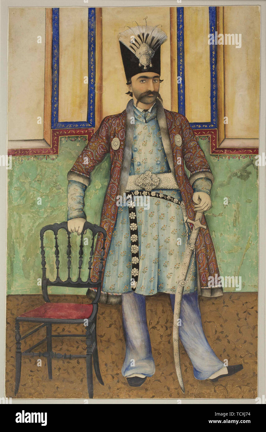 Portrait de Nasser al-Din Shah Qajar (1831-1896), Shahanshah de Perse, ca 1855. Organisateur : anonyme. Banque D'Images