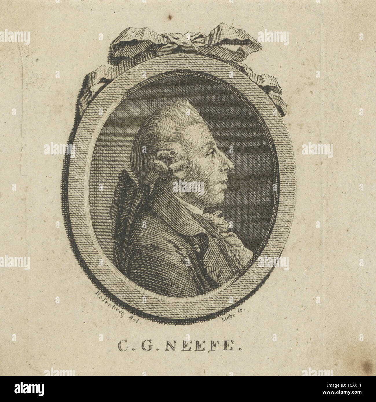 Portrait du compositeur Christian Gottlob Neefe (1748-1798) , ch. 1780. Organisateur : Liebe, Gottlob Août (1746-1819). Banque D'Images