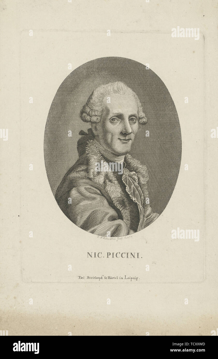Portrait du compositeur Niccolò Piccinni (1728-1800), ch. 1790. Organisateur : Schröter, Johann Friedrich (1770-1836). Banque D'Images