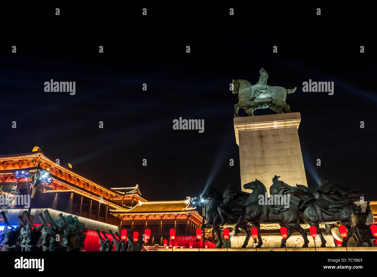 Xi'an 2018 Année Plus La Chine, la Grande Pagode de l'Oie Sauvage, Datang nuit City, New Chinatown Banque D'Images