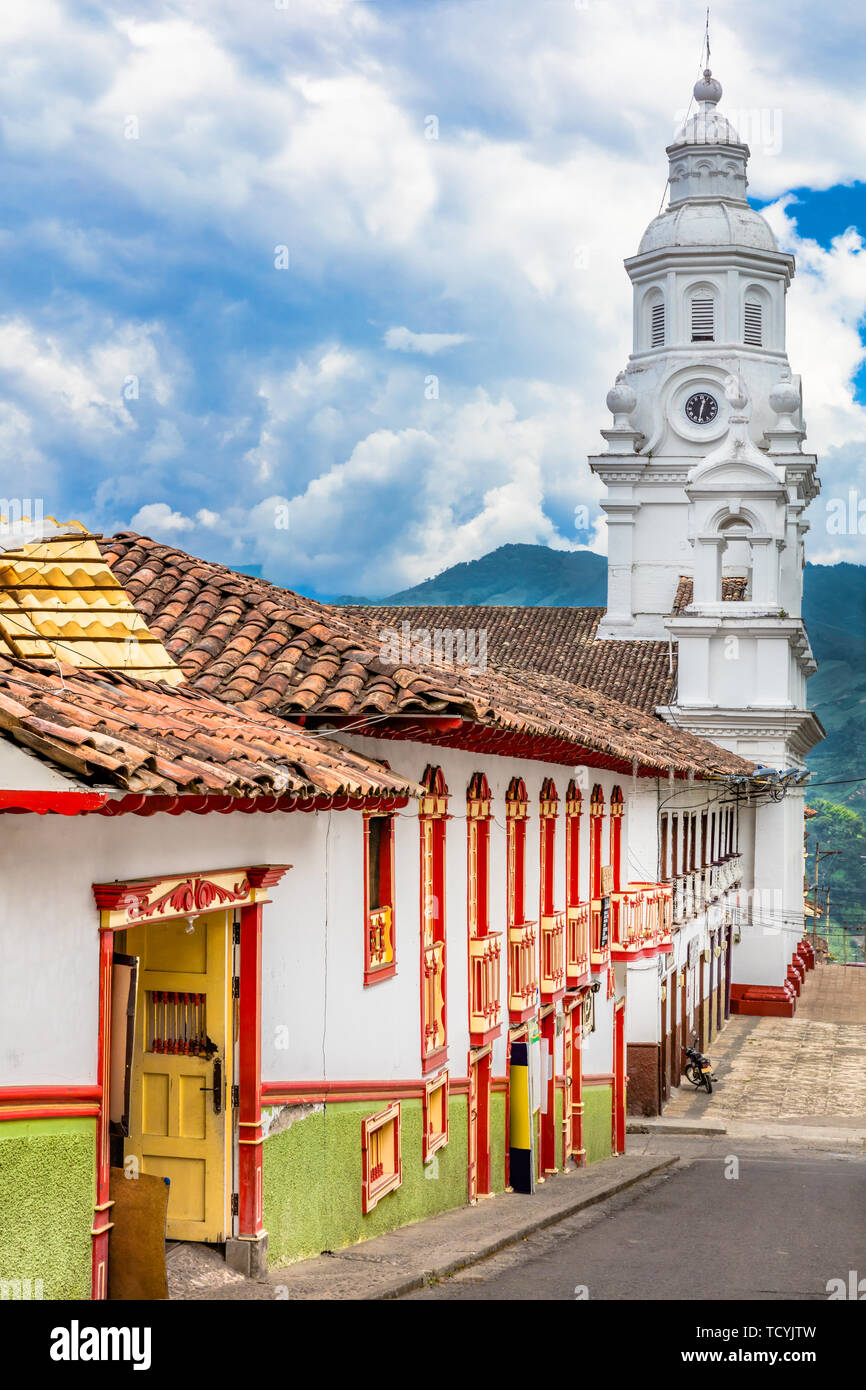 Ses rues colorées de Salamine Caldas en Colombie Amérique du Sud Banque D'Images