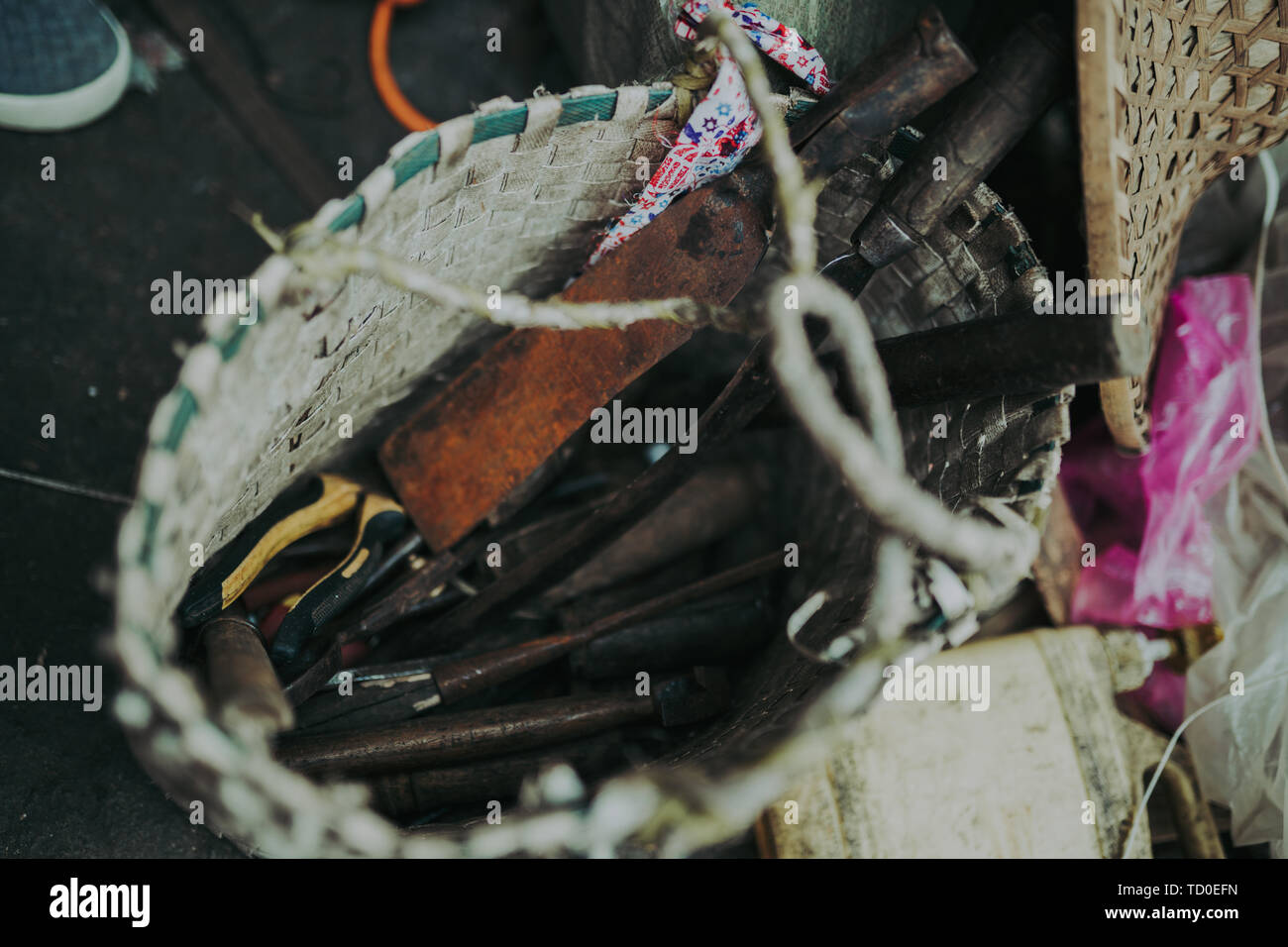 Outils de tissage bambou Banque D'Images