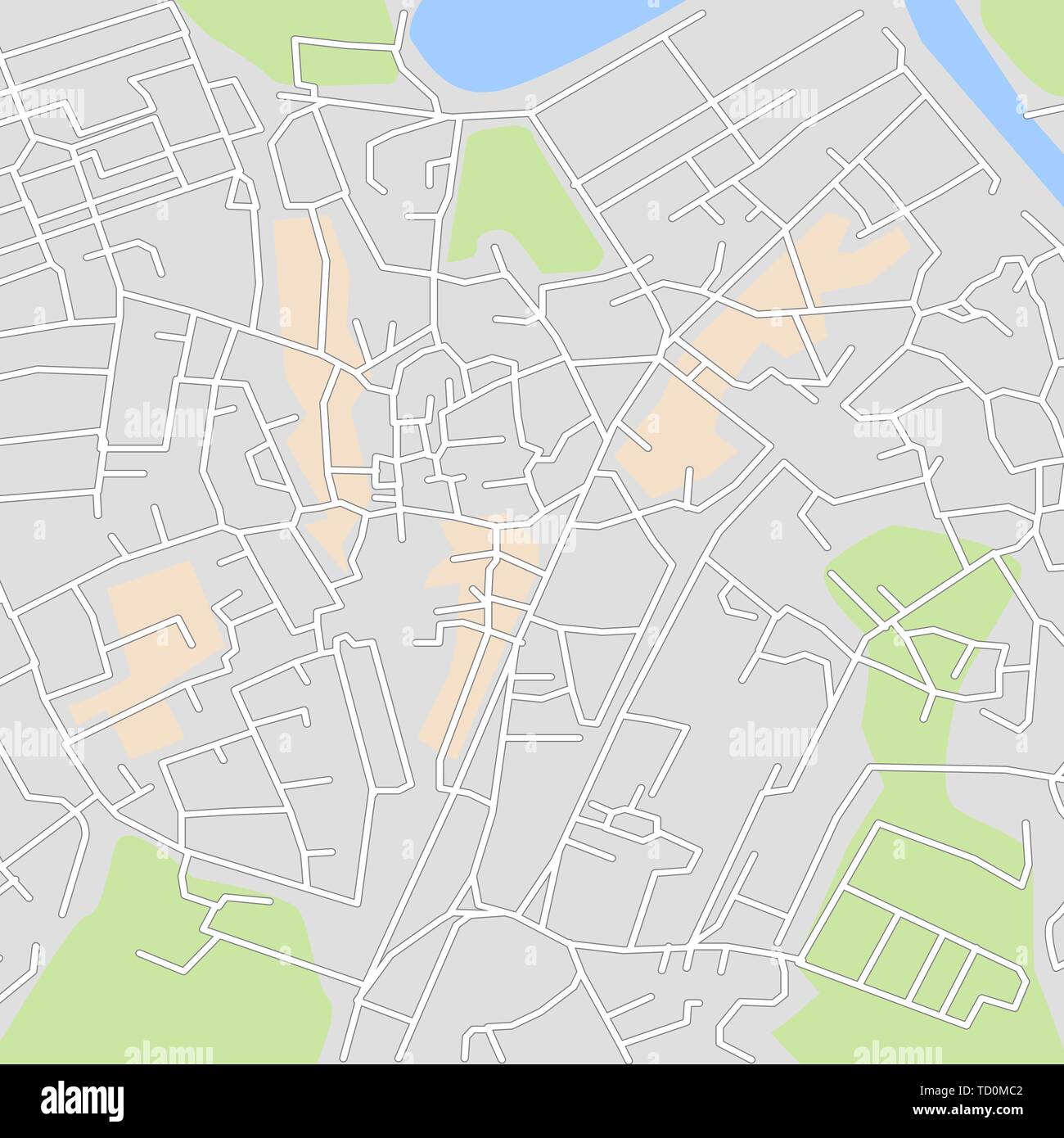 Plan de la ville ou d'un plan pour votre conception de navigation. Les routes, river et d'autres détails carte urbaine. Vector illustration. Illustration de Vecteur