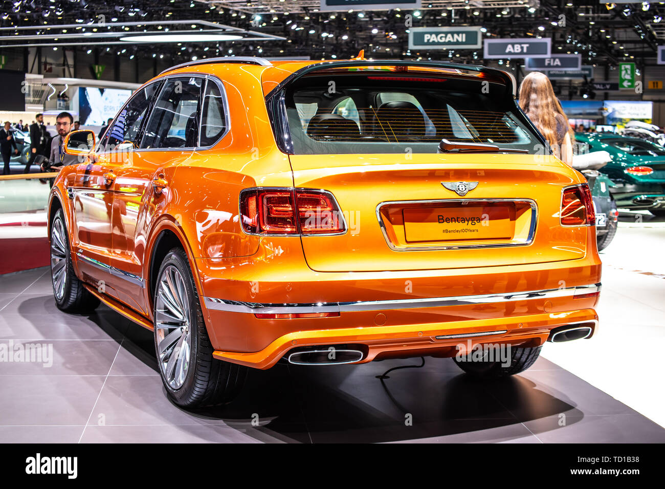 Genève, Suisse, le 06 mars 2019 : Bentley Bentayga à Genève International Motor Show, l'avant-moteur, toutes roues motrices SUV de luxe commercialisés par Bentley Banque D'Images