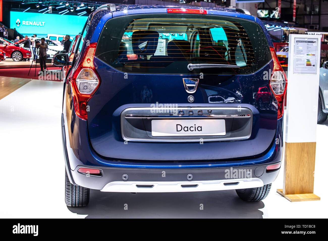 Genève, Suisse, le 06 mars 2019 : DACIA LODGY Stepway à Genève International Motor Show, le stand Dacia Automobile, constructeur automobile roumain Banque D'Images