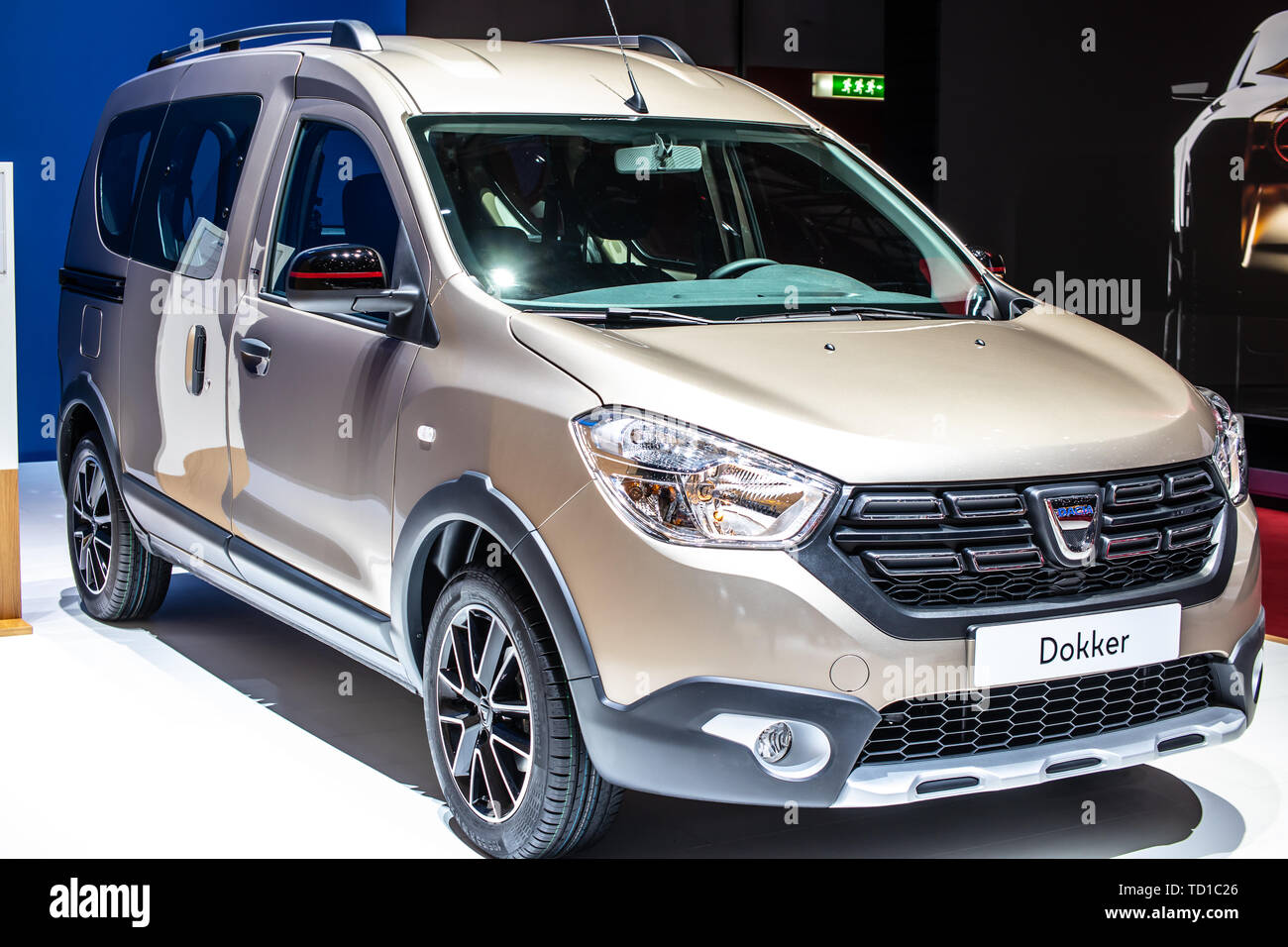 Genève, Suisse, le 06 mars 2019 : DACIA DOKKER Stepway à Genève International Motor Show, le stand Dacia Automobile, constructeur automobile roumain Banque D'Images