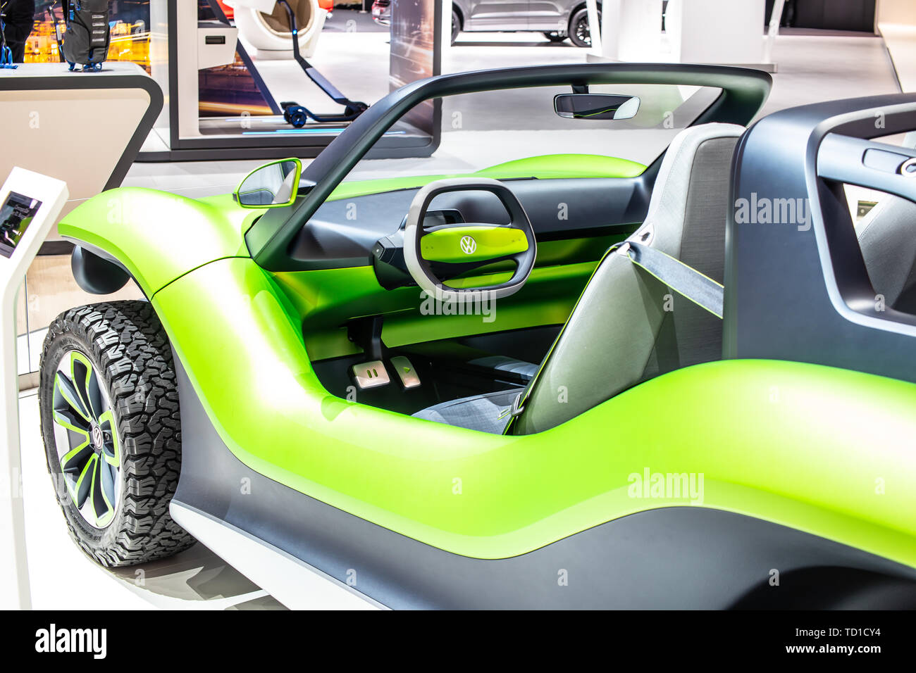 Genève, Suisse, le 07 mars 2019 : Volkswagen VW Buggy ID Concept Prototype voiture à Genève International Motor Show, IDENTIFICATION D'électrique Buggy voiture hors-route Banque D'Images