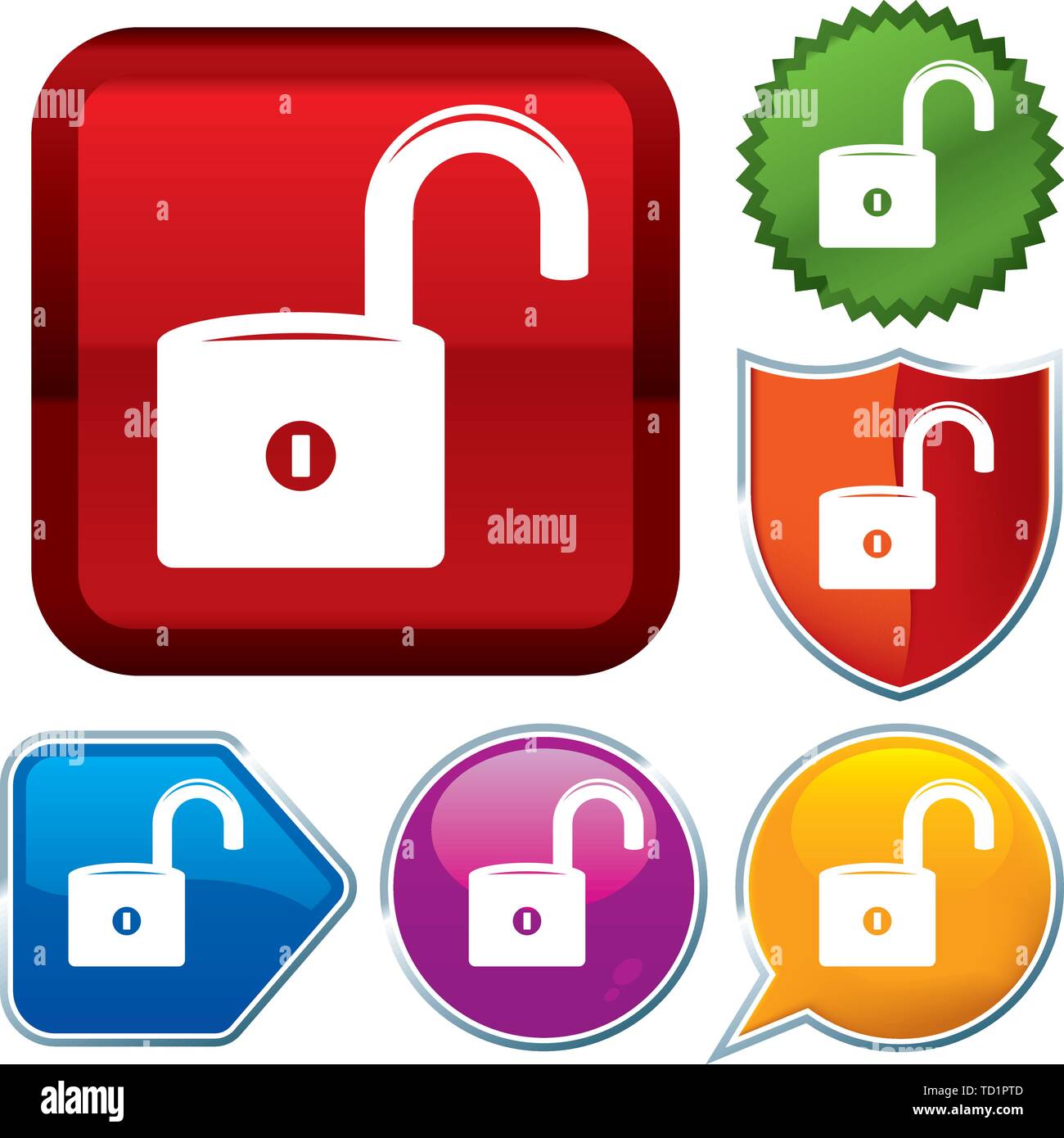 Vector illustration. Définir l'icône brillante série sur les boutons. Sans protection. Illustration de Vecteur