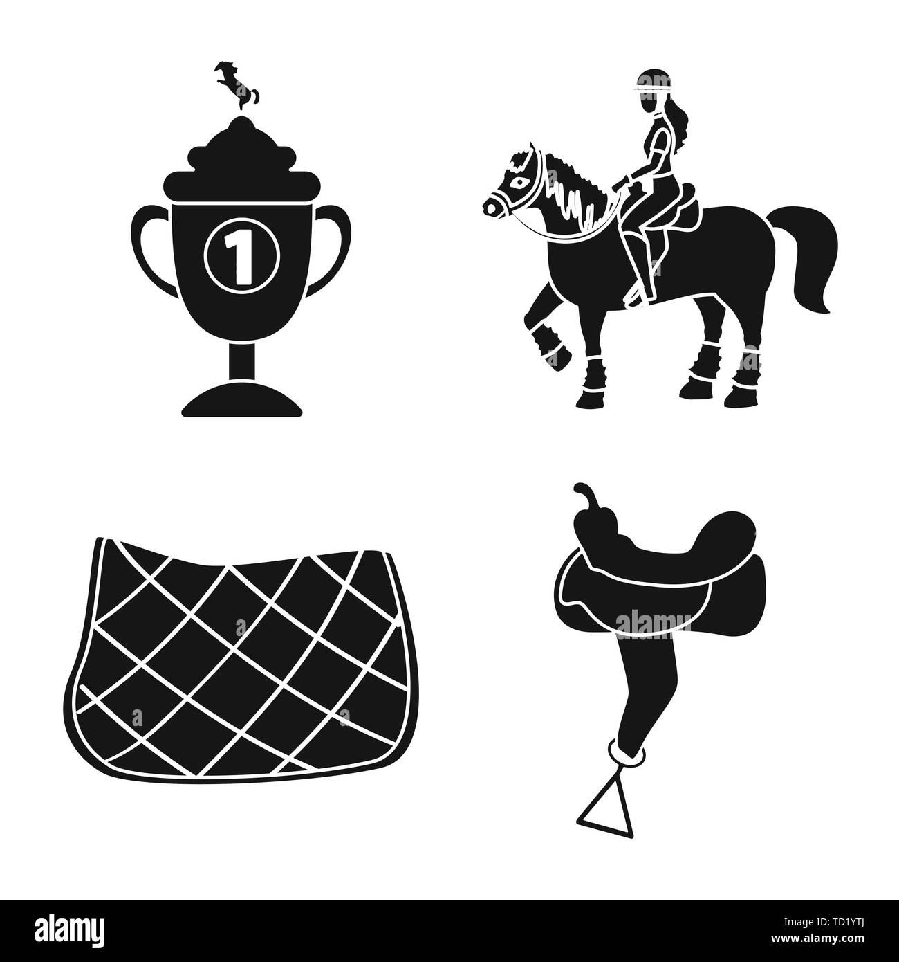 Vector illustration du sport et de la concurrence. Jeu de sport et d'équitation symbole boursier pour le web. Illustration de Vecteur
