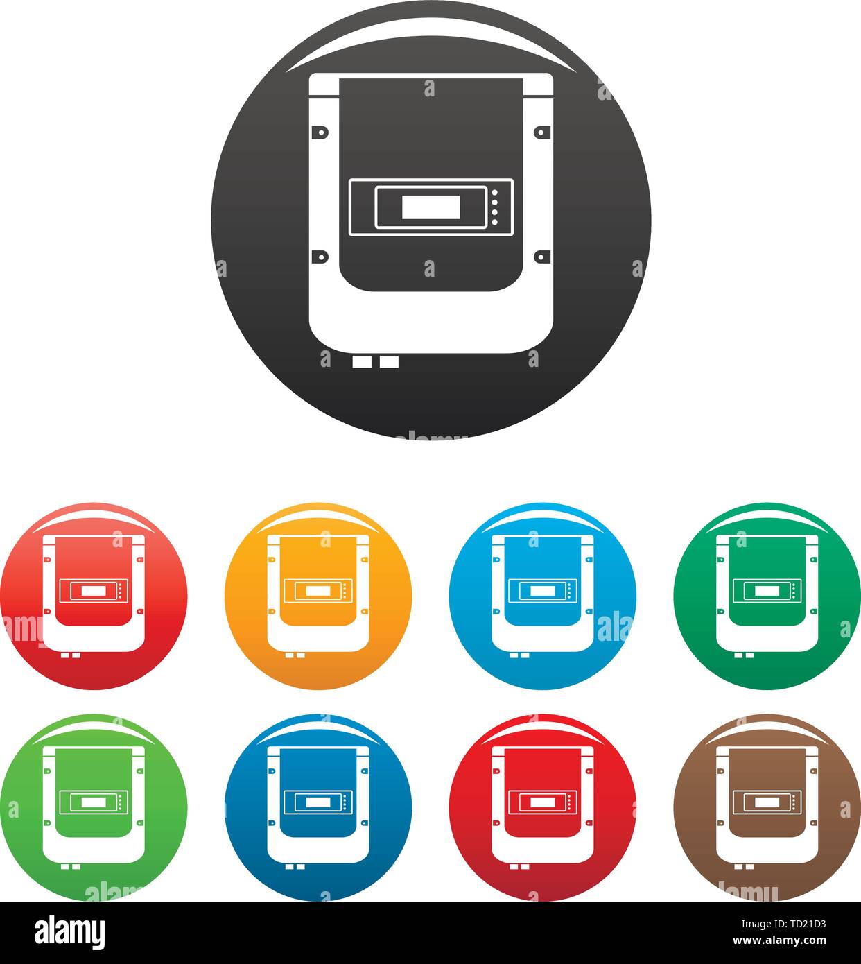 Compteur électrique icons set 9 vecteur de couleur isolé sur blanc pour toute conception Illustration de Vecteur