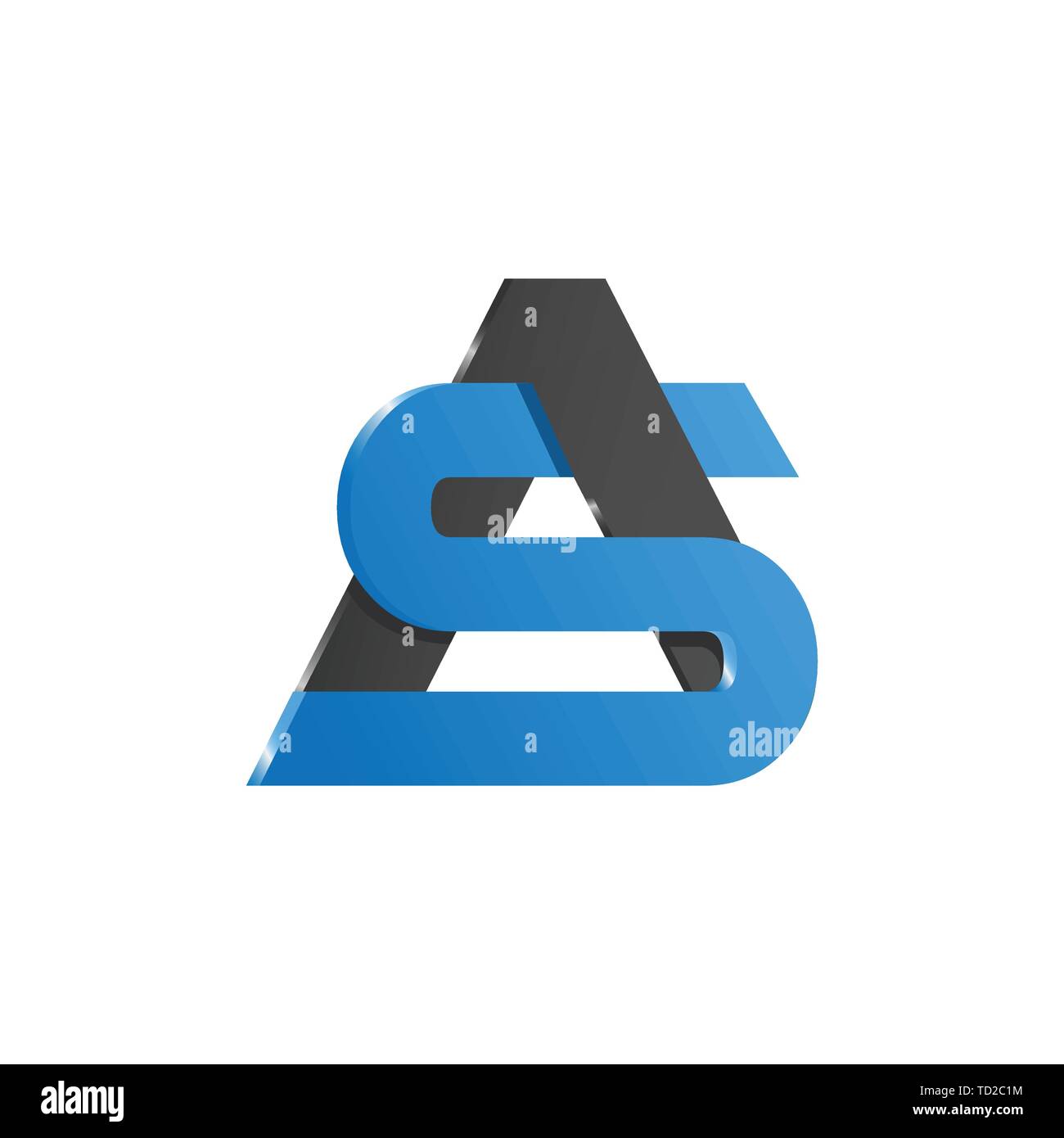 En tant que lettre ou combinaison de lettre A et S logo entreprise conception du modèle. Illustration de Vecteur