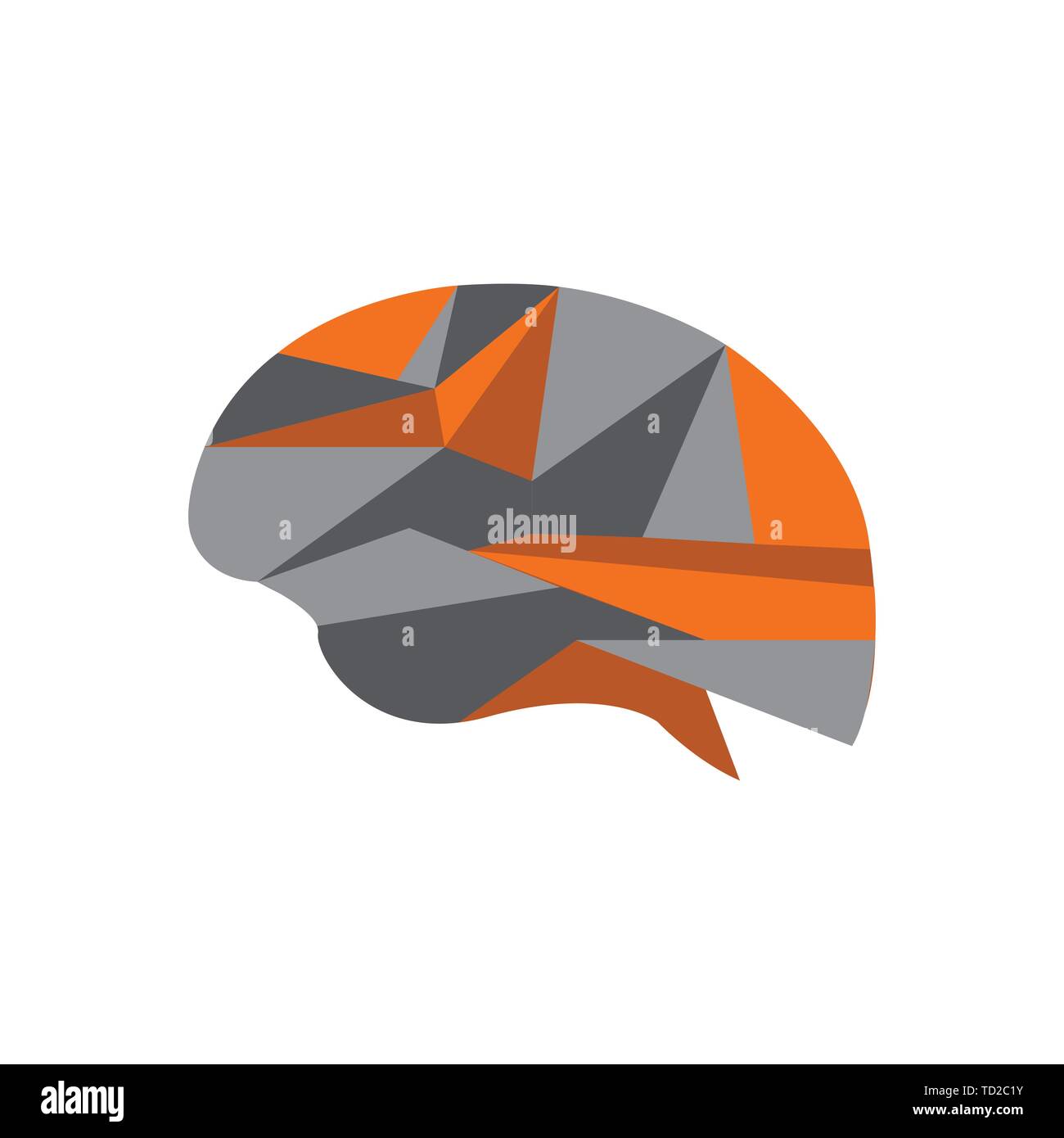 Vecteur conception du cerveau humain avec deux couleurs de tonalité Illustration de Vecteur