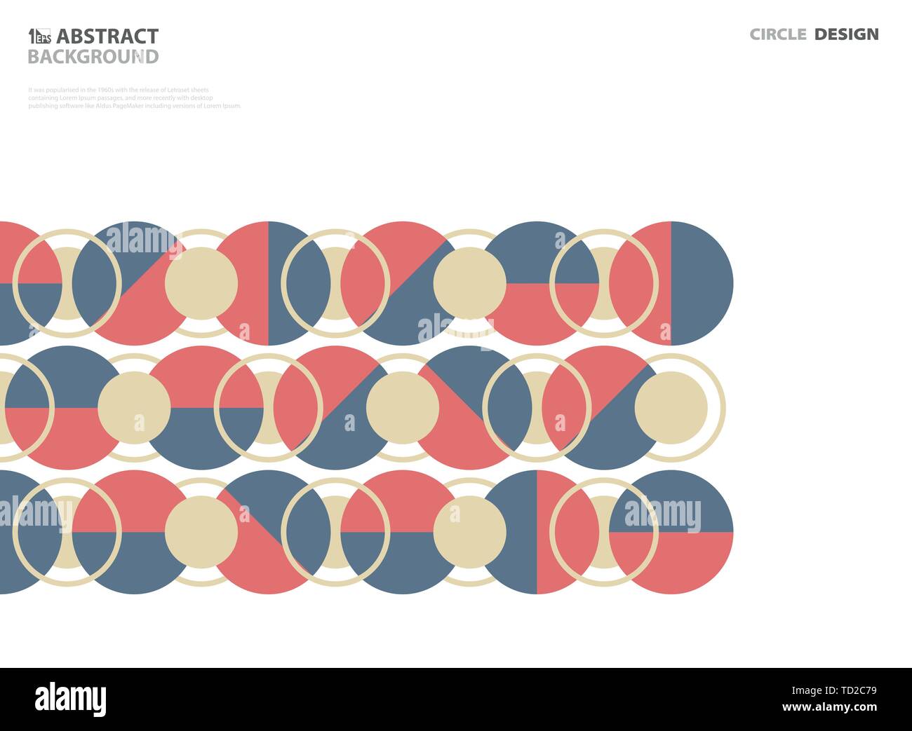Les cercles d'art moderne abstrait décoration motif en rouge et bleu. Vous pouvez utiliser pour poster, tech, modèle de conception, rapport annuel. Illustration de Vecteur