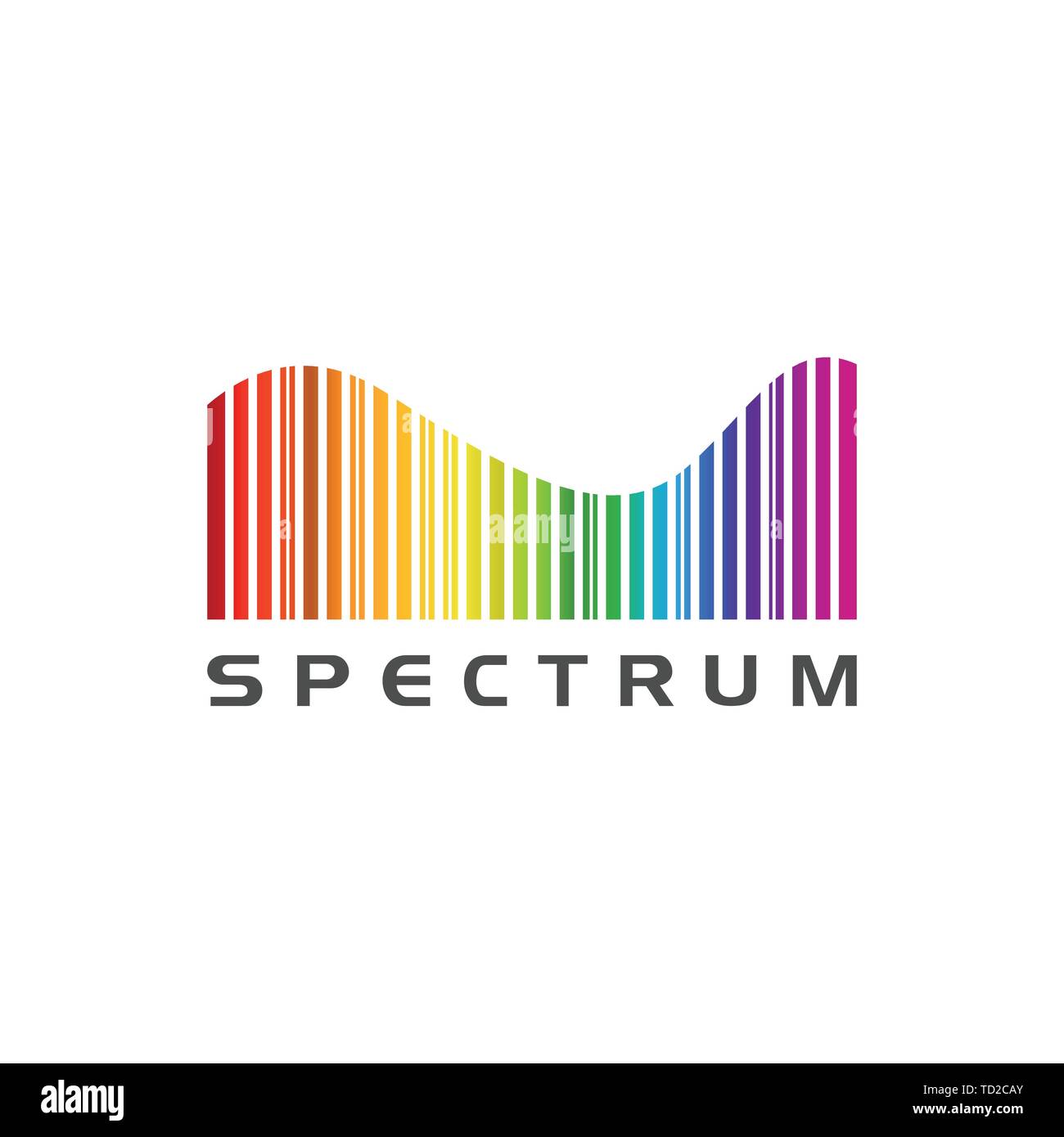 Logo arc-en-ciel de l'onde du spectre isolé sur fond blanc vecteur Illustration de Vecteur