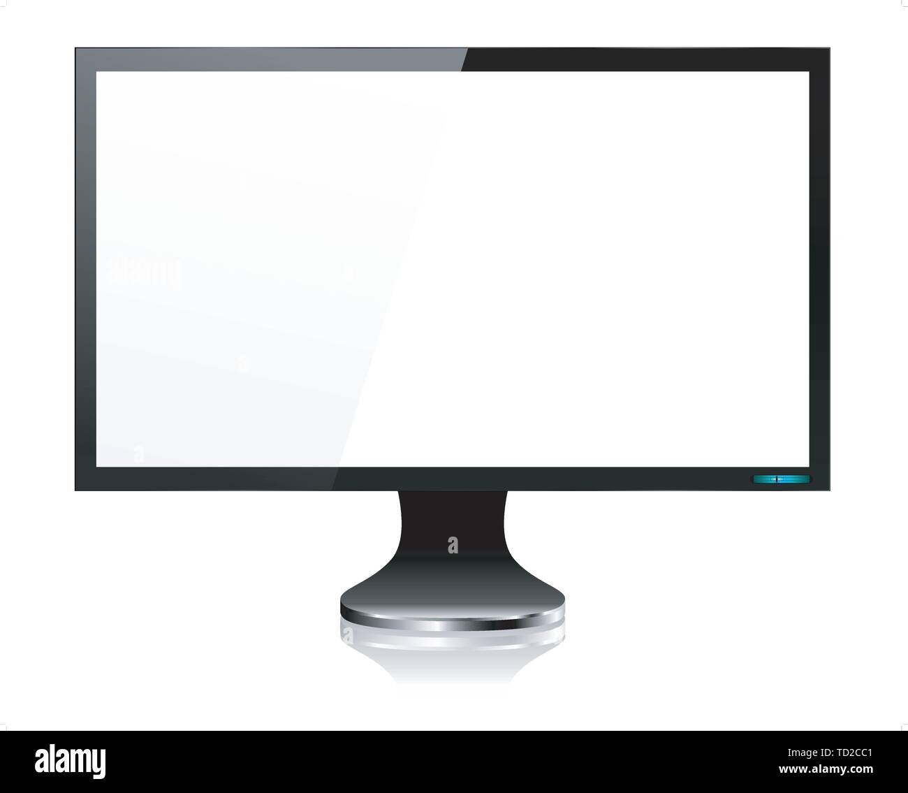 Écran LCD moniteur Ordinateur - scénario avec les éléments groupés, nommé Couches et avec une couche distincte d'ajouter facilement vos propres images pour écran EPS10 Illustration de Vecteur