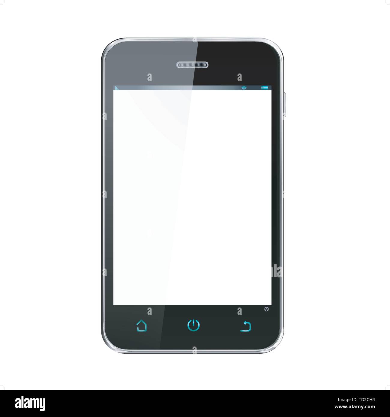 Téléphone portable Smartphone réaliste - avec couche distincte de sorte que vous pouvez facilement ajouter votre propre image pour l'écran du téléphone Illustration de Vecteur