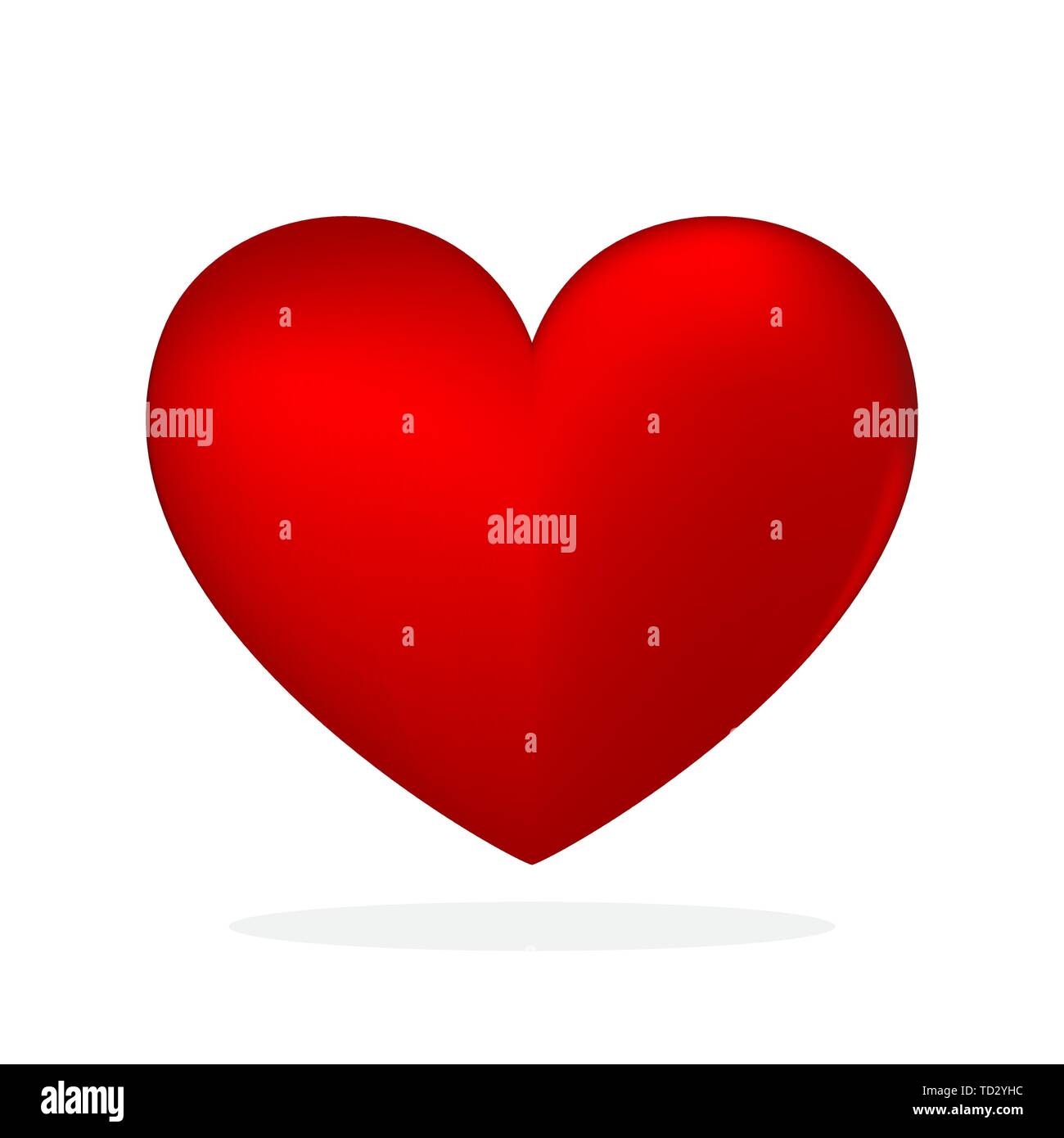 Icône de cœur - vecteur. Coeur 3D'icône. Symbole de l'amour isolé Illustration de Vecteur