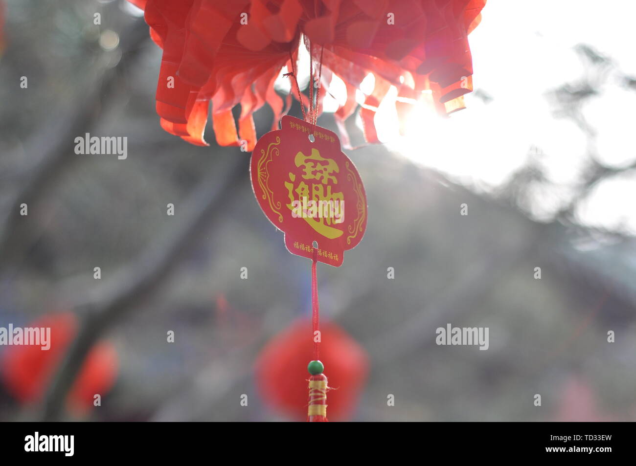Chenghuang Temple juste à Zhengzhou au cours de la Fête du Printemps Banque D'Images