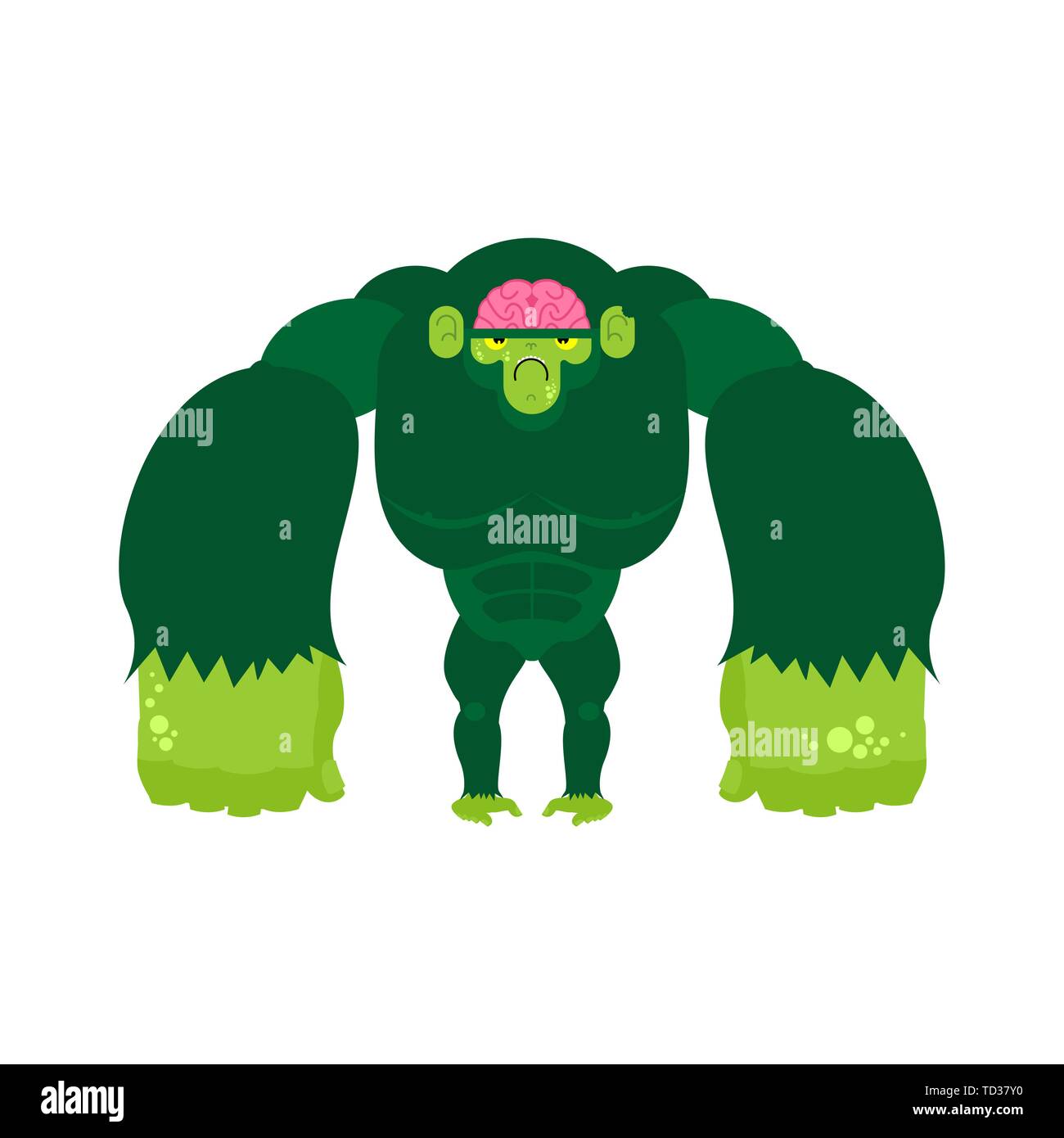 Monkey zombie. Vert gorille morts-vivants. Vector illustration Illustration de Vecteur