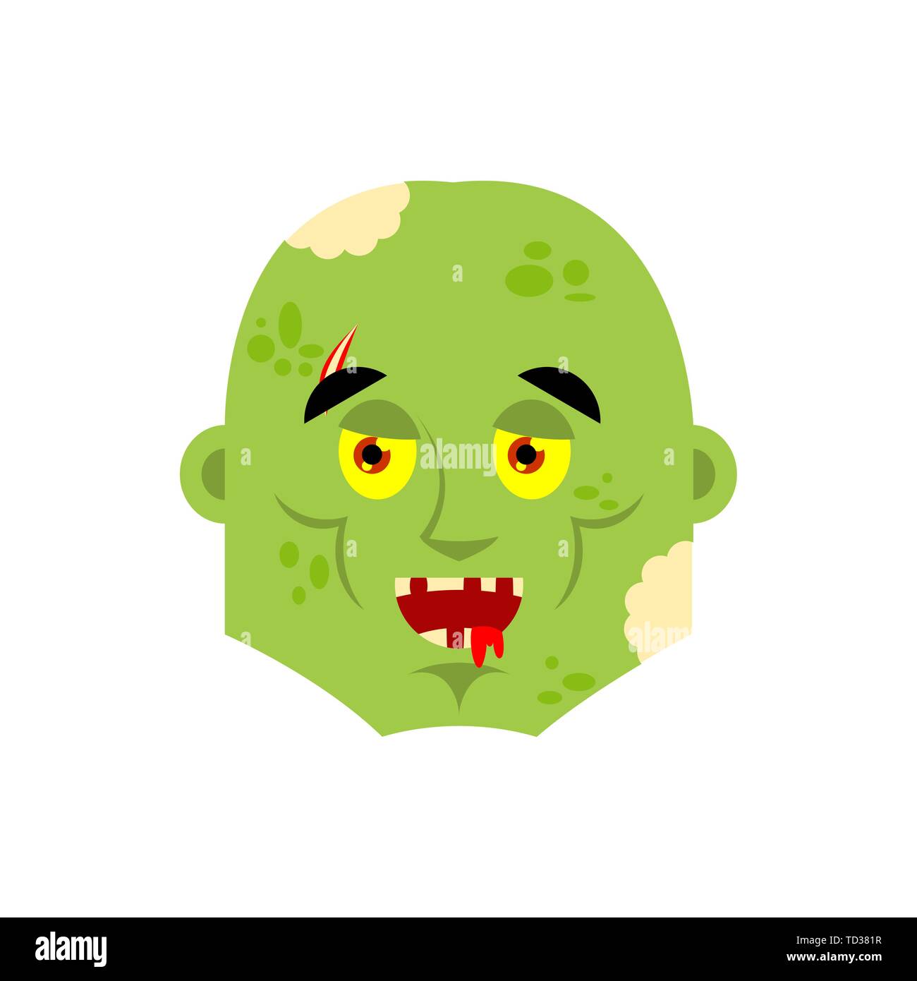Zombie heureux caractères emoji. Living Dead joyeux émotions avatar. Undead joyeux. Vector illustration Illustration de Vecteur