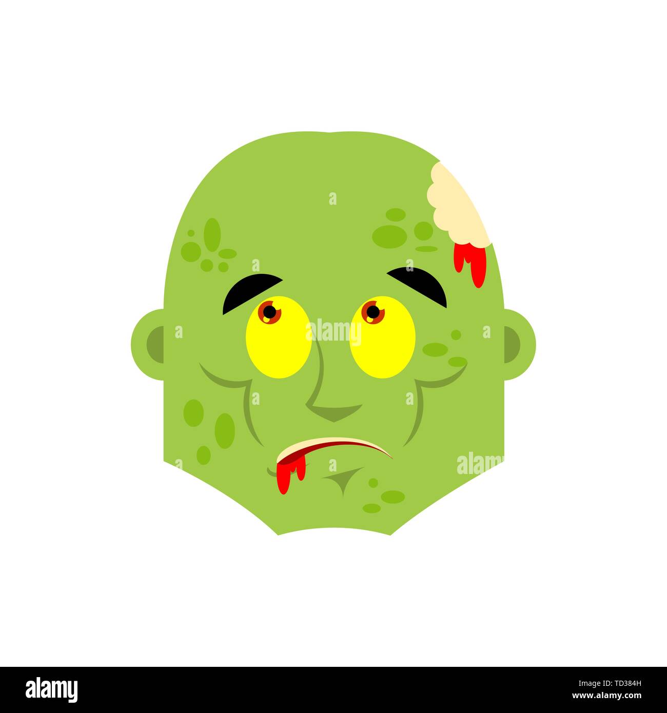 Confus Zombie icônes emoji. Living Dead perplexe émotions avatar. Undead surprise. Vector illustration Illustration de Vecteur