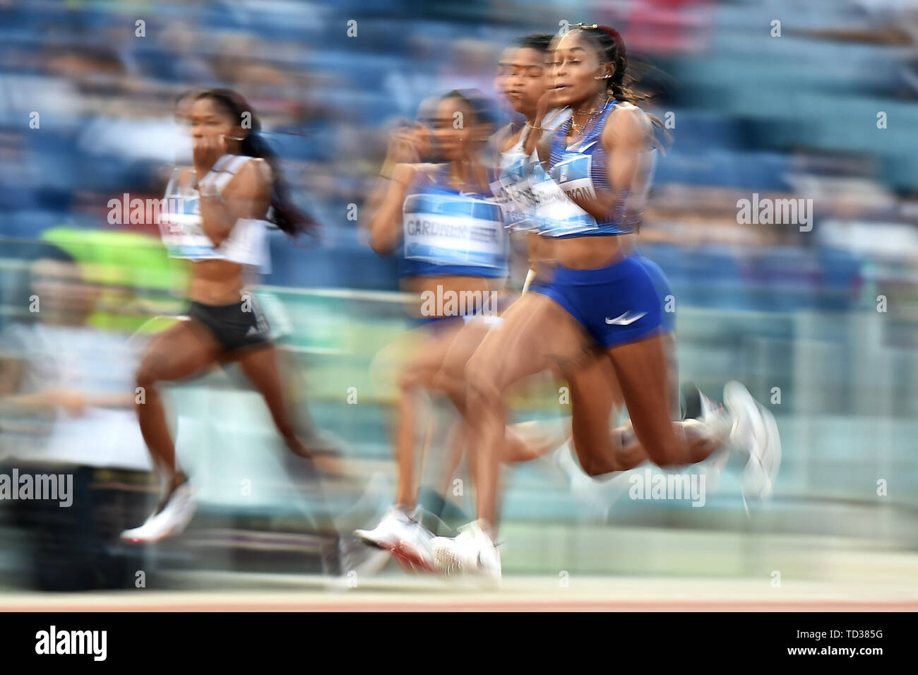 Elaine Thompson de la Jamaïque (r) est en compétition pour gagner le women's 100m à l'IAAF Diamond League Golden Gala Roma 06-06-2019 Stadio Olimpico, Atle Réunion Banque D'Images