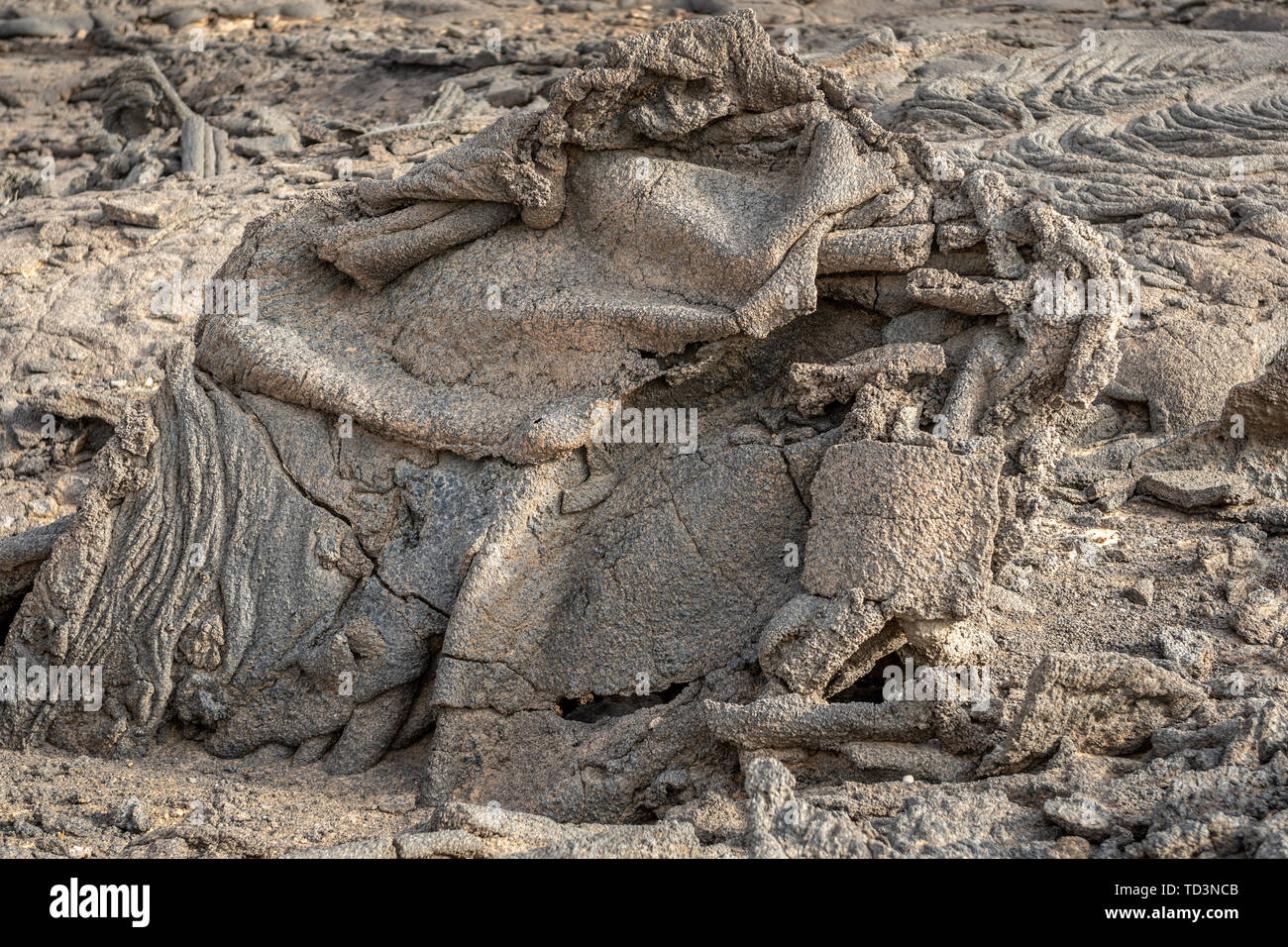 Volcan Erta Ale est un volcan bouclier basaltique actif en permanence et le lac de lave dans la région Afar en Éthiopie Banque D'Images