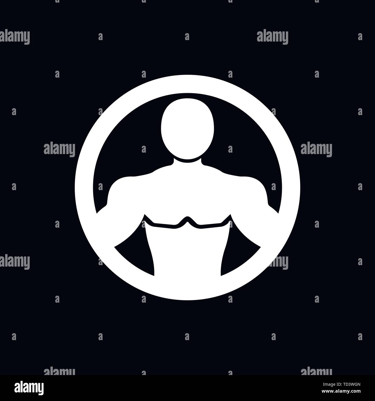 L'icône de bodybuilder, signe de muscle. Vector illustration pour la ...