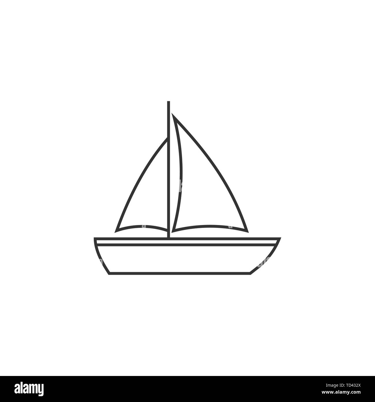 Voile, voile, voile, bateau, location de l'icône. Illustration vectorielle, modèle plat. Illustration de Vecteur