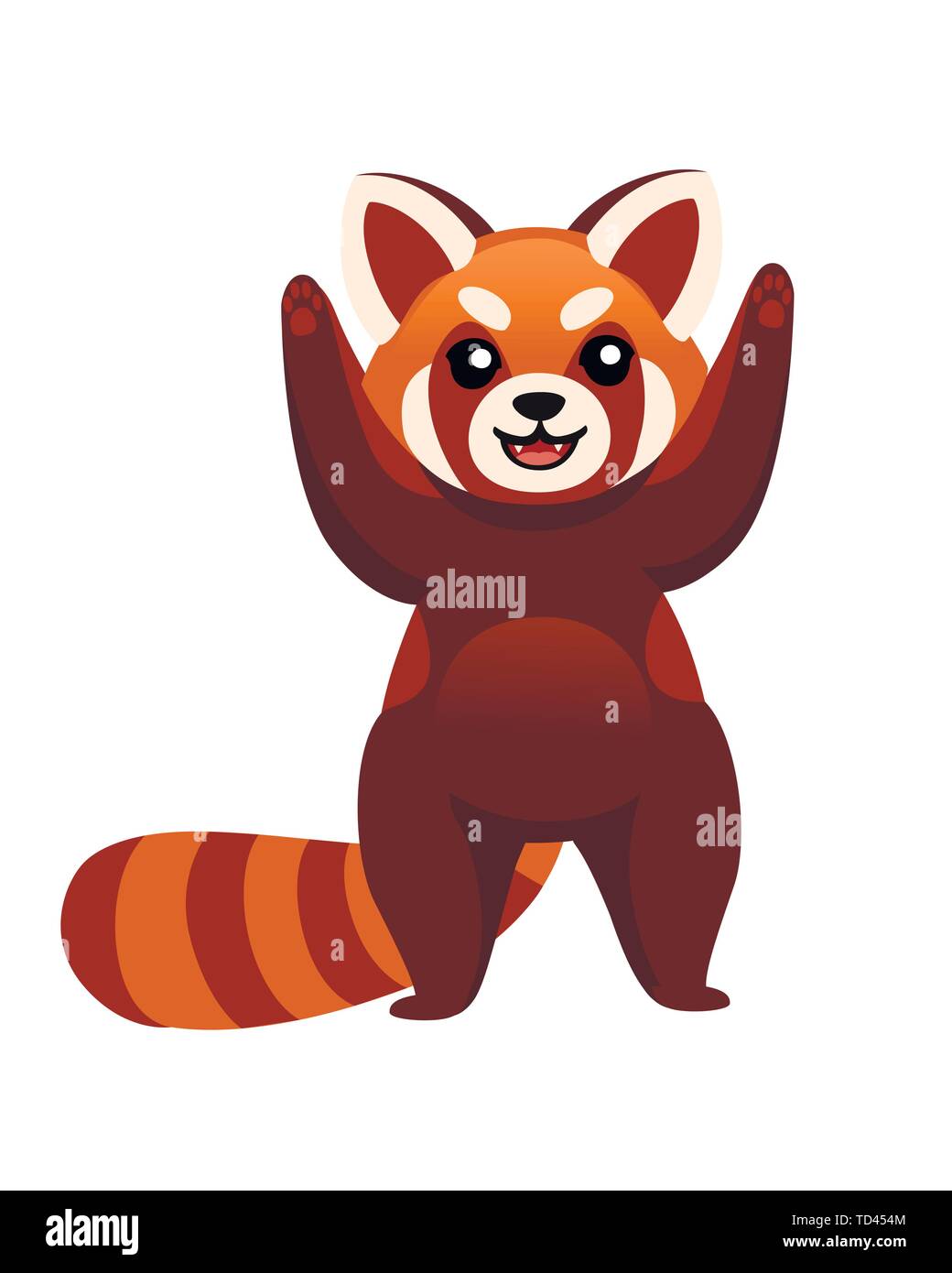 Cute adorable panda rouge hands up design dessin animé personnage animal  vecteur illustration style plat sur fond blanc Image Vectorielle Stock -  Alamy