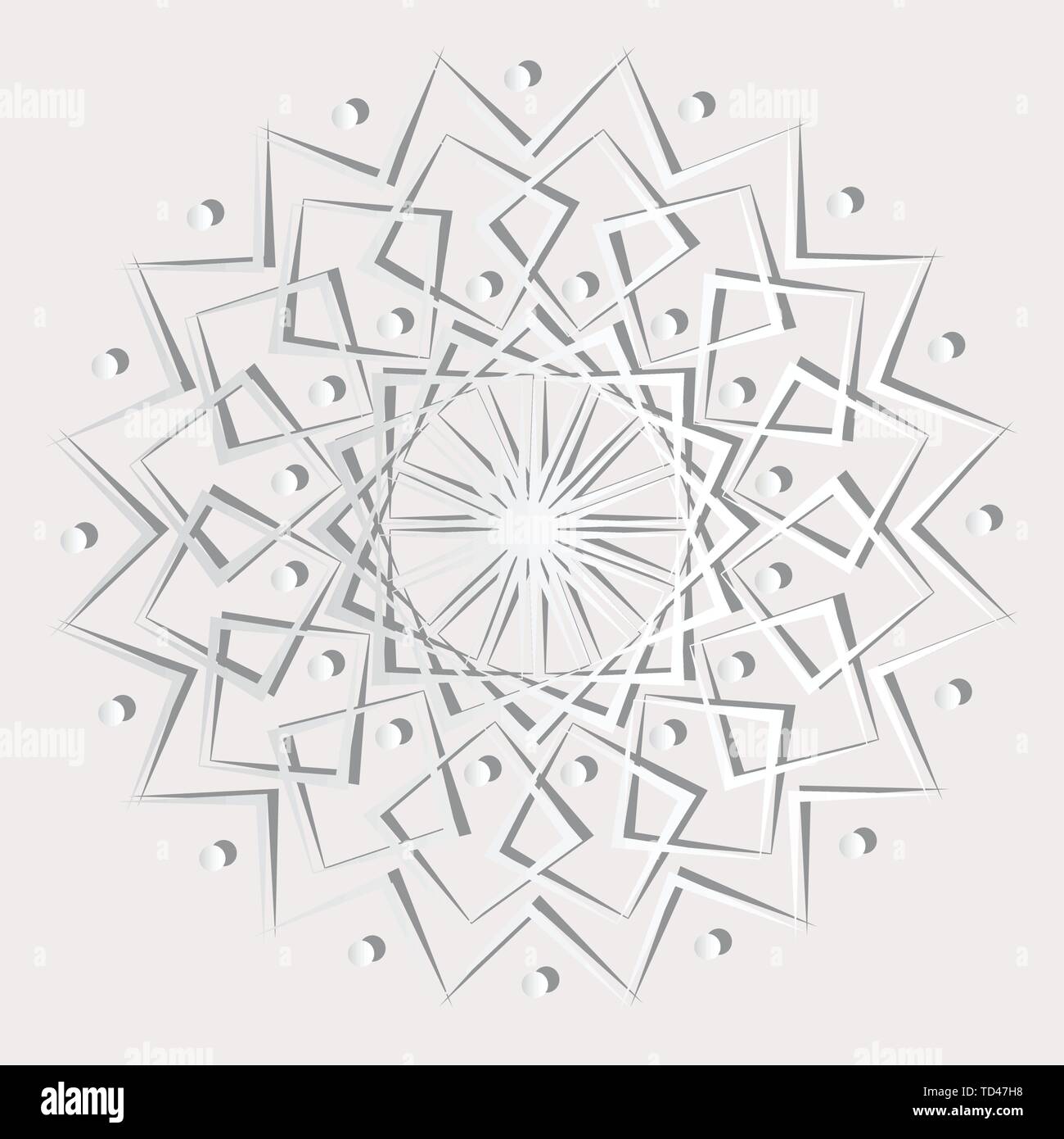 Papier vecteur modèle mandala avec ombre Illustration de Vecteur