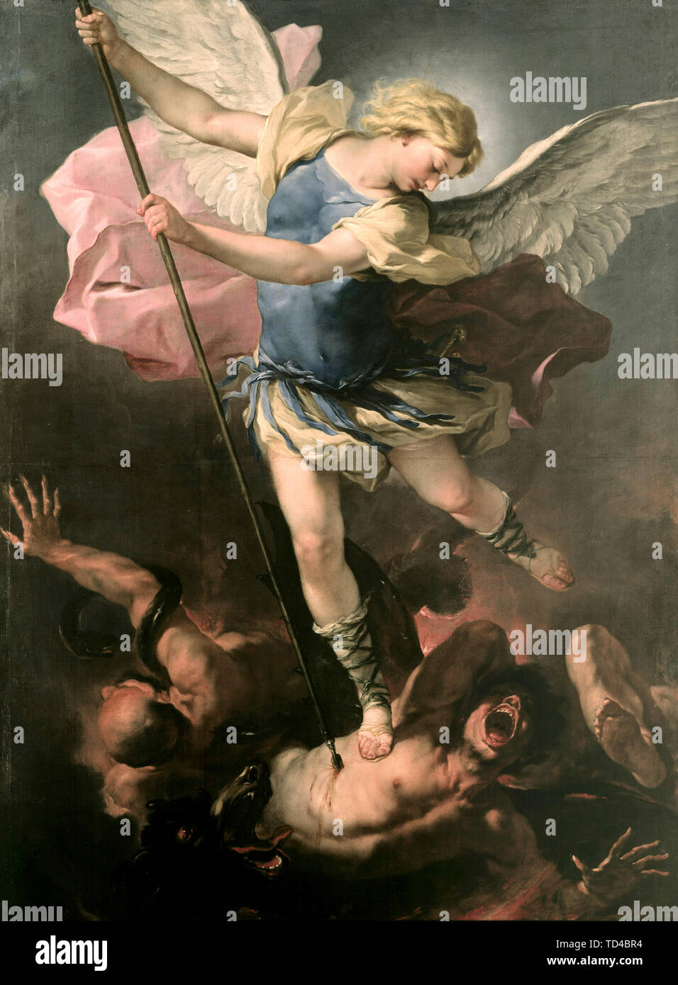 Saint Michel, par Luca Giordano 1663 Banque D'Images