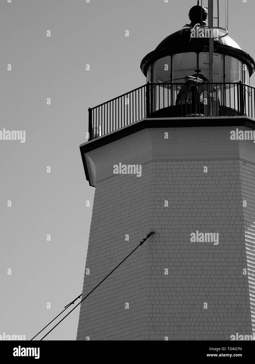 L'ÎLE MISCOU, NOUVEAU BRUNSWICK, CANADA - 2 septembre 2017 : Sur le nord-est de l'extrémité de l'Île Miscou, entrant dans la baie des Chaleurs est un phare. L'lightho Banque D'Images