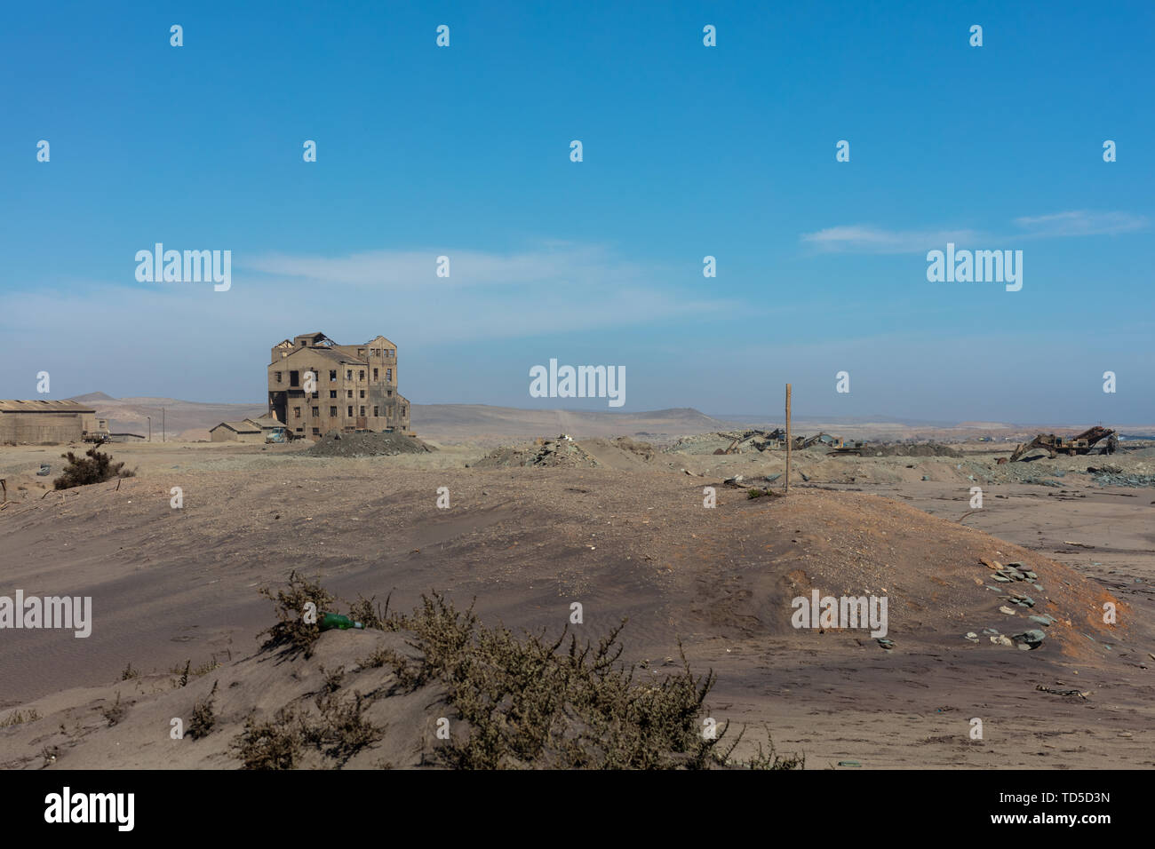 Mine de diamants dans l'extrême nord-ouest, situé sur la rive sud de la Rivière Orange bouche, Alexander Bay, Northern Cape, Afrique du Sud, l'Afrique Banque D'Images