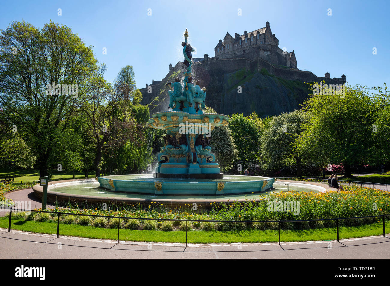 Rénovation Ross Fontaine dans à l'ouest des Jardins de Princes Street à Édimbourg, Écosse, Royaume-Uni Banque D'Images