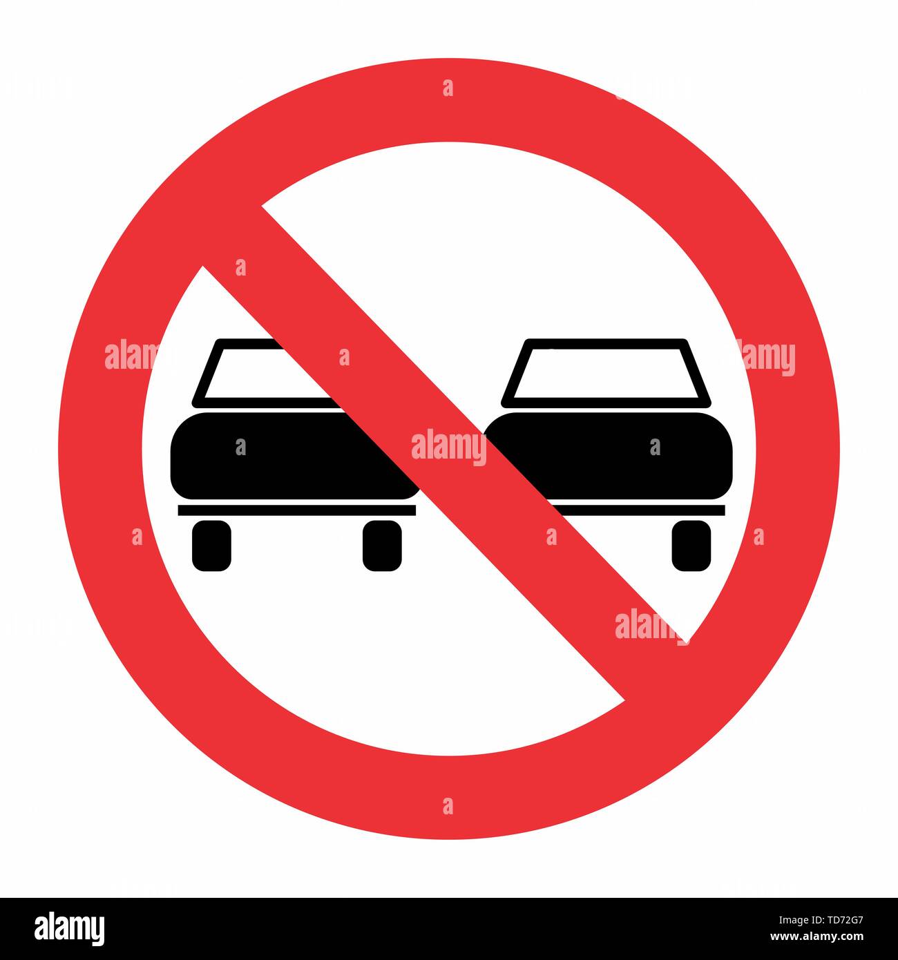 Pas de dépassements traffic sign Illustration de Vecteur