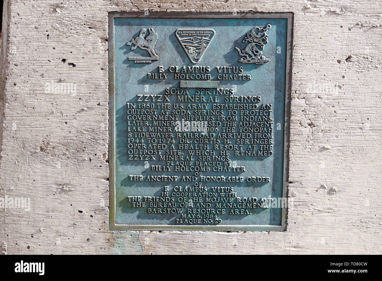 Zzyzx, CA, USA. 21 Jan, 2019. L'abandonné Zzyzx sources minérales et Spa. Zzyzx anciennement Soda Springs dans le Mojave National Preserve. Crédit : Ian L. Sitren/ZUMA/Alamy Fil Live News Banque D'Images