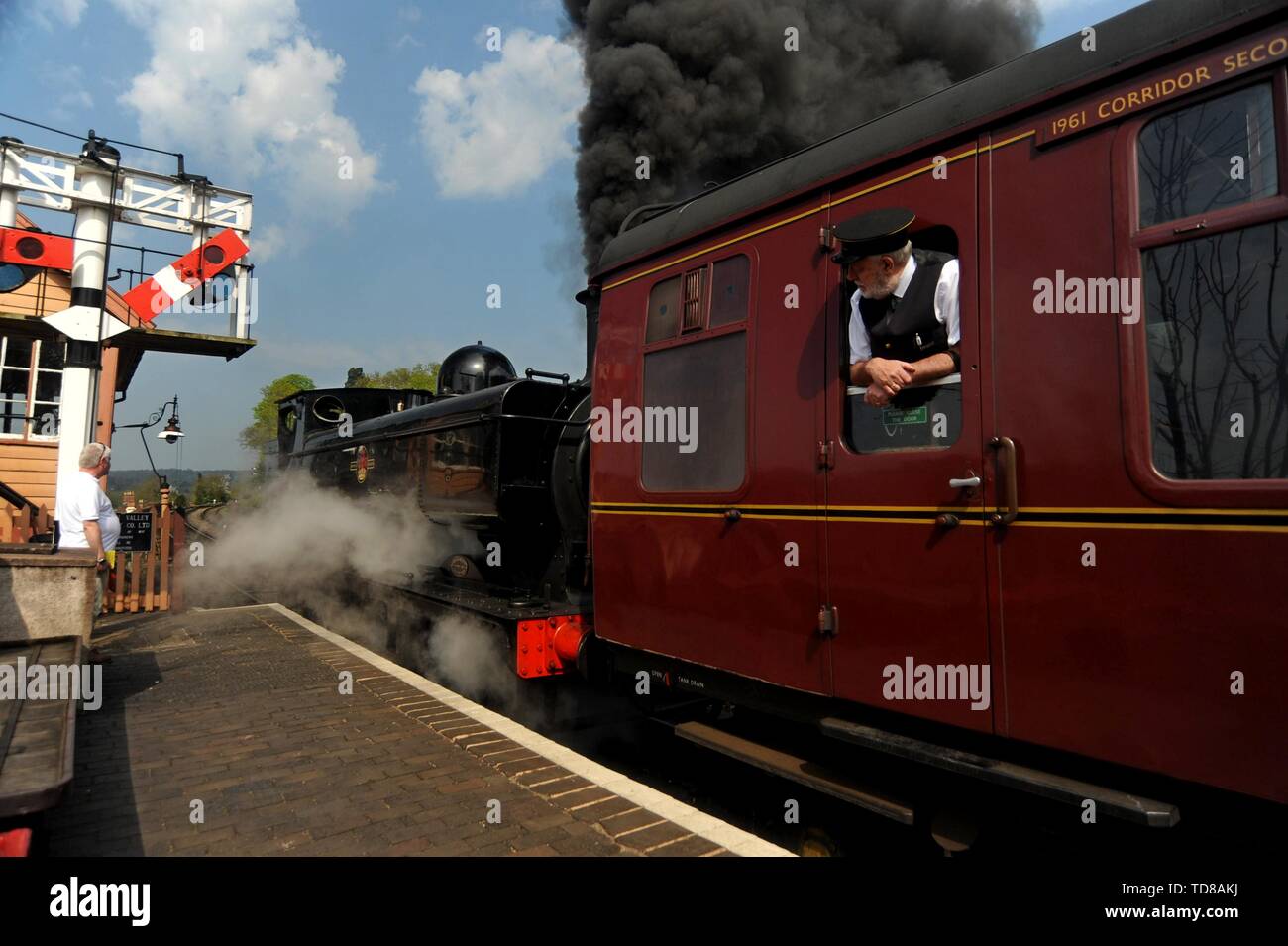 Pas de réservoir de Pannier GWR 7714 Station BP 18 feuilles sur la Severn Valley Railway. 21 avril 2018 Banque D'Images