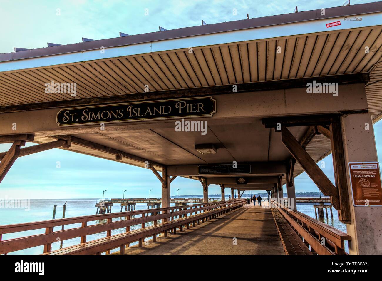 St Simons Island Pier Banque D'Images