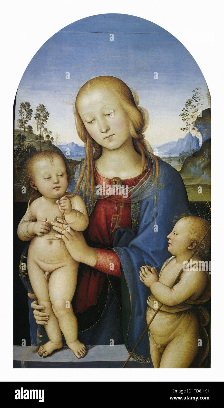Pietro Perugino - Madonn avec enfants St Jean 1485 Banque D'Images