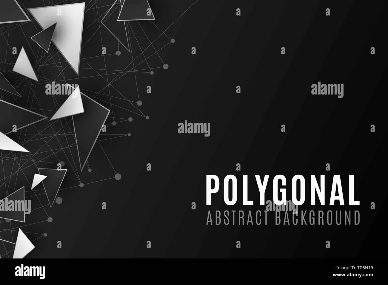 Des formes polygonales. Design moderne en arrière-plan pour votre brochure. Low poly. Formes triangulaires en noir et blanc. Lignes et points connectés. Plexus. Mauvais vecteur Illustration de Vecteur